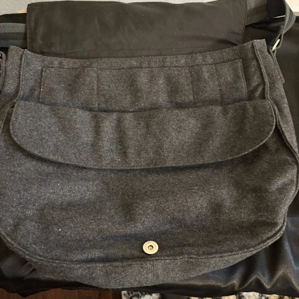 Gray Men's Large Shoulder Messenger Bag